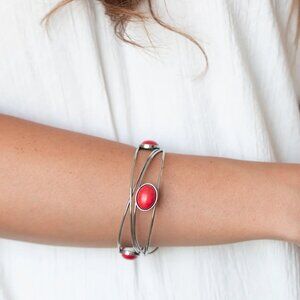 Paparazzi Jewelry - Desert Lagoon - Red Bracelet - Vintage